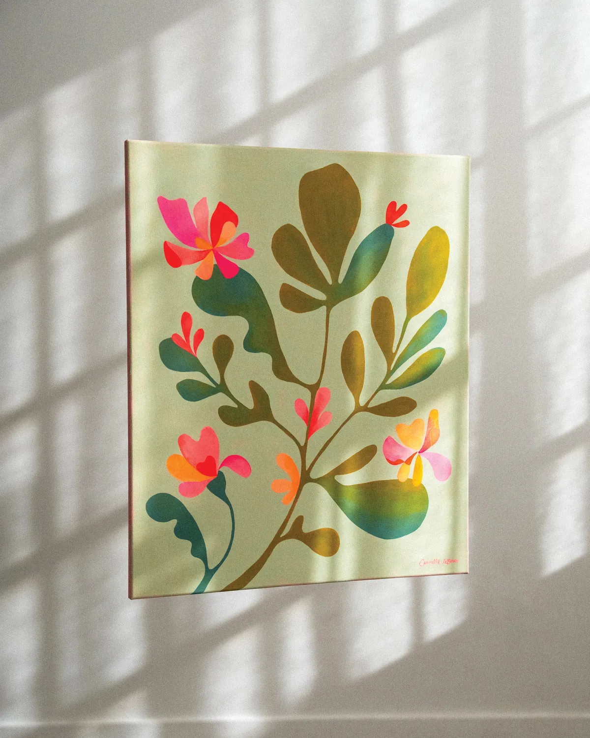 Toile florale peinte par Camille LeBrun